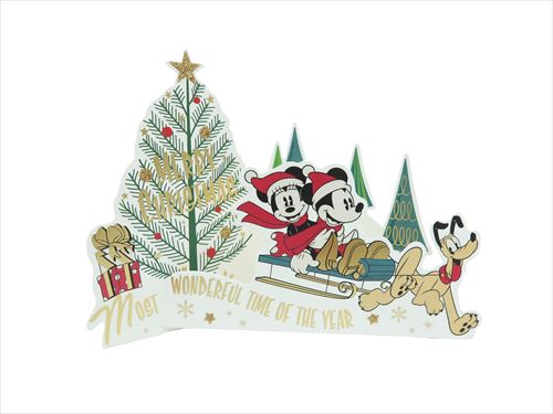 ミッキー＆ミニー クリスマス 押し絵 楽天市場】アートプリントジヤパン ディズニースタンディングカード