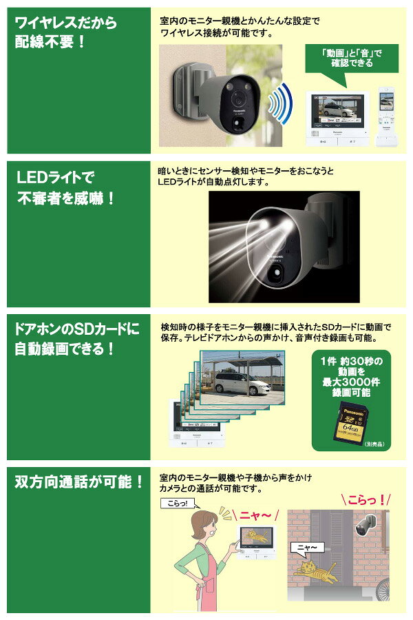 Panasonic VL-WDB813X センサーライト付ワイヤレスカメラ Panasonic VL