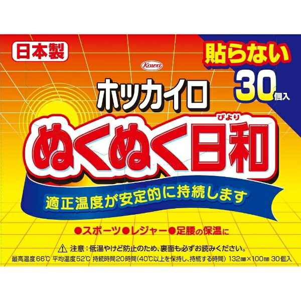 興和 ホッカイロ ぬくぬく日和 貼らないタイプ レギュラー 30個入