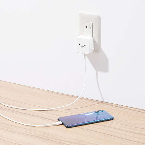 エレコム スマホ充電器 AC充電器 タイプC USB-C ケーブル一体型 1.5m MPA-ACC20WF(1個)