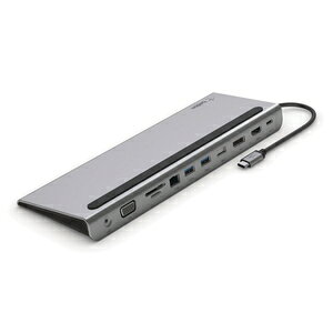 BELKIN｜ベルキン USB-C オス→メス カードスロットx2 / HDMI / VGA / DisplayPort / LAN /φ3.5mm / USB-Ax3 / USB PD対応 100W ドッキングステーション INC004btSGY Power Delivery対応