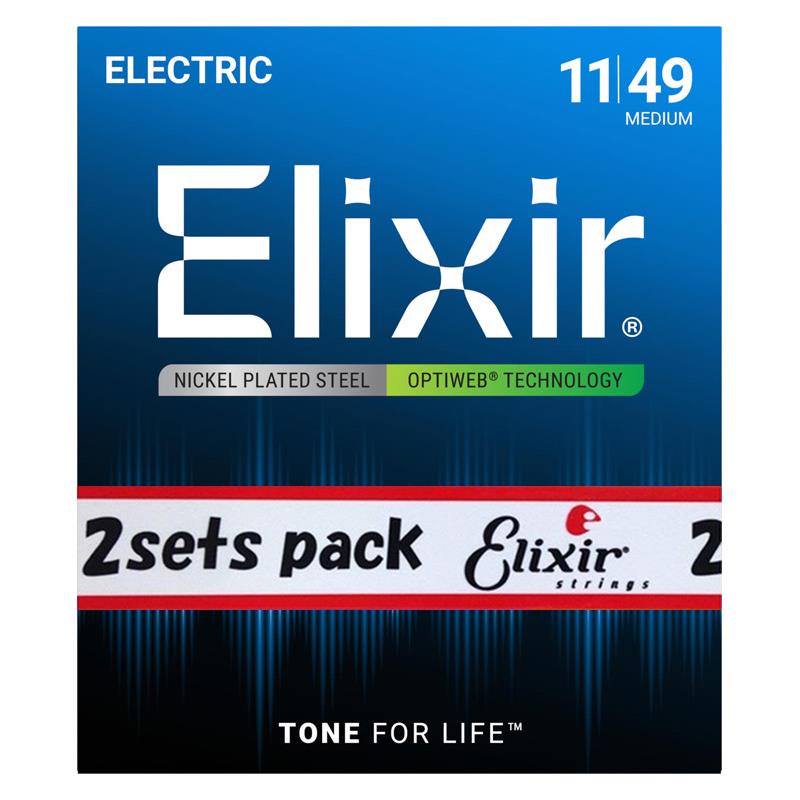 Electric Nickel Plated Steel with OPTIWEB Coating 2SET PACK #19102 Medium/11-49 ELIXIR