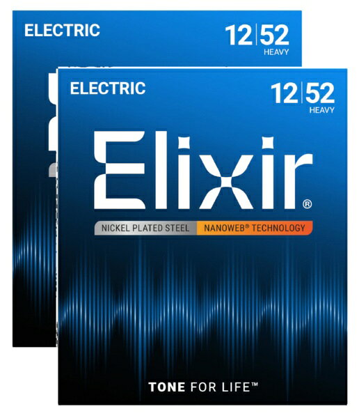 Electric Nickel Plated Steel with NANOWEB Coating 2SET PACK #12152 Heavy/12-52 ELIXIR