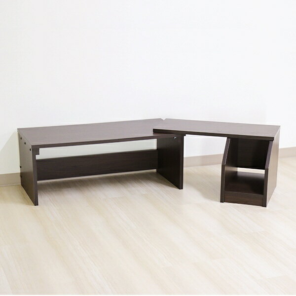 友澤木工｜TOMOZAWA システムテレワークデスクLOW 約W116～180×D42×H37cm/ダークブラウン