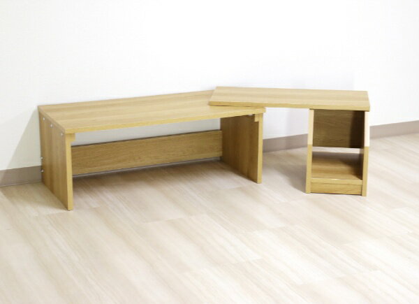 友澤木工｜TOMOZAWA システムテレワークデスクLOW 約W116～180×D42×H37cm/ナチュラル