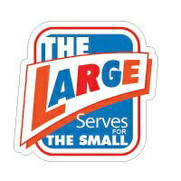 コトワザステッカー(大は小をかねる/THE LARGE SERUES FOR THE SMALL)防水加工