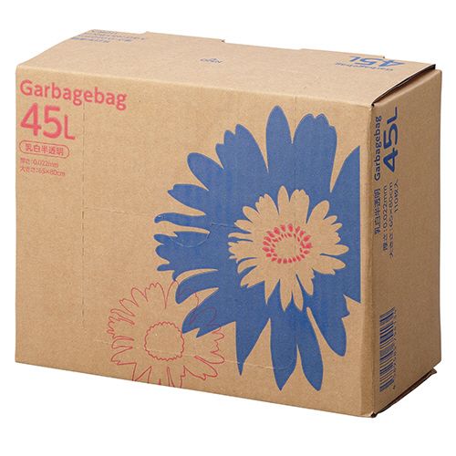 TANOSEE ゴミ袋 コンパクト BOX 乳白半透明 45L