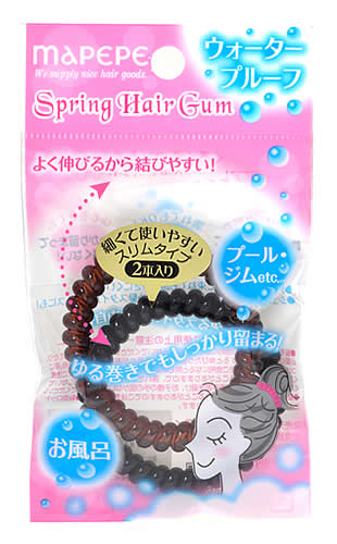 シャンティ｜Chantilly マペペ スプリングヘアゴム スリム 2P BK＆BR
