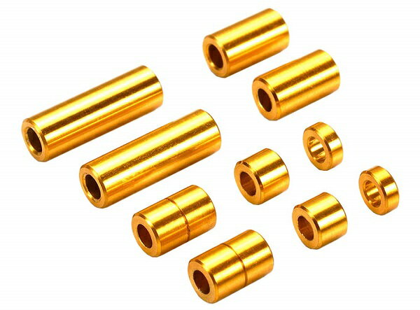 アルミスペーサーセット（１２／６．７／６／３／１．５ｍｍ各２個）　（ゴールド）