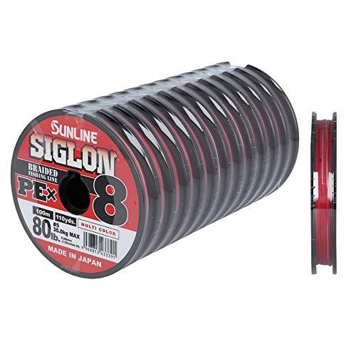 サンライン シグロンPE×8 マルチカラー 100m連結 #5/80lb