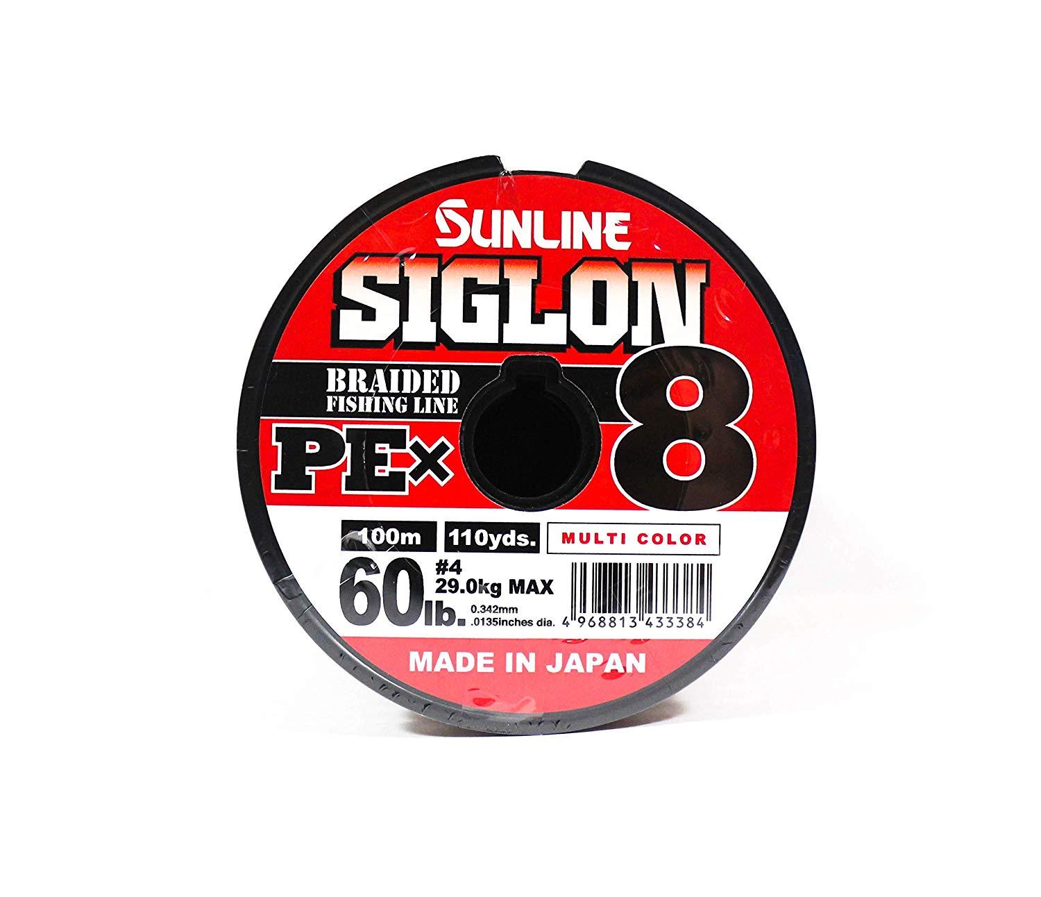 サンライン シグロンPE×8 マルチカラー 100m連結 #4/60lb