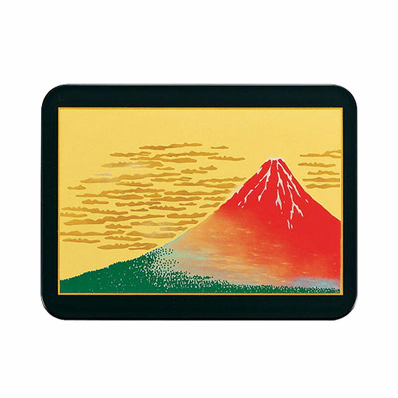 ミタニ 山中漆器 山中塗 赤富士 漆芸 マウスパッド 長角 黒 M16680-4