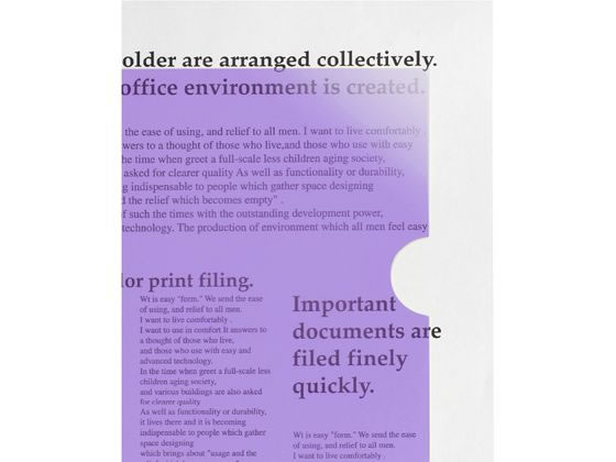 高透明カラークリアーホルダー <パック品>　パープル　FL-184HO