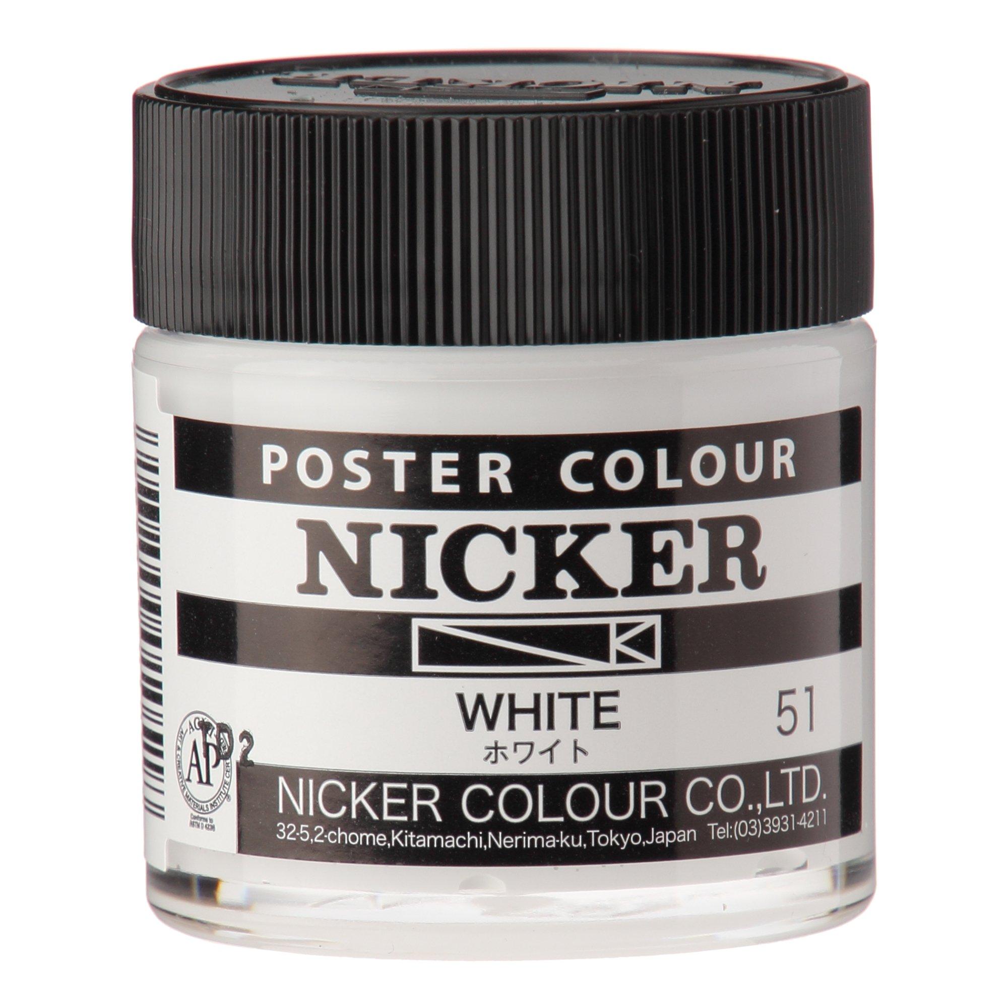ニッカー絵具｜NICKER COLOUR ポスターカラー 絵具 40ml ホワイト PCB51