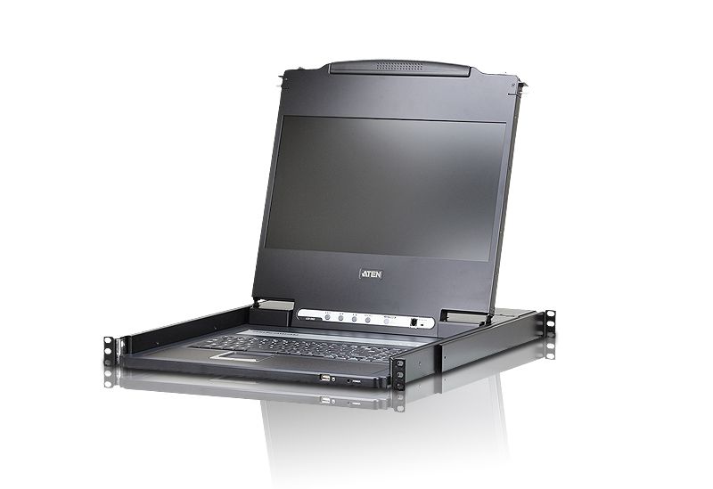 ATEN 17.3インチフルHDワイド対応LCD一体型コンソールドロワー ショートレールキット付属 CL6700MWJJS/ATEN