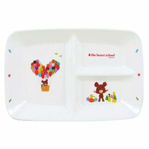 LINEクーポン有 2477600 メラミン子供食器 くまのがっこう 三切プレート M－1360J 4523927006079