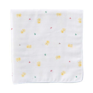 入浴用品　赤ちゃんの城　ガーゼハンカチ　ひよこ