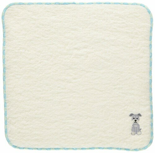 ベストエバージャパン 無撚糸パイルのハンドタオル かわいいワンちゃん刺繍付き シュナウザー