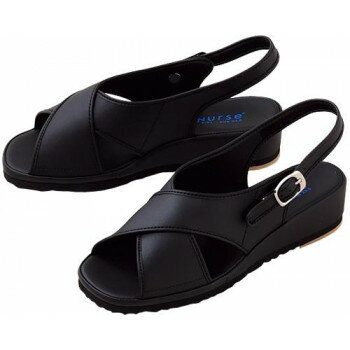 フォーク クロスサンダル ブラック 24.0cm 750-6 1足