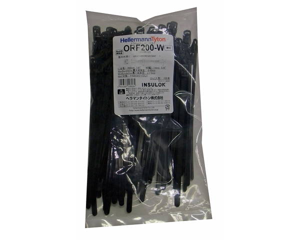 ヘラマンタイトン アウトレバー・リピートタイ 黒 ORF200-W 屋内外用