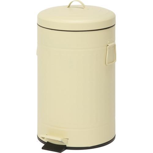 ダストボックス ゴミ箱 12L 約幅310mm 円形 アイボリー スチール ふた付 ペダル式 ラウンドペダルペール キッチン 台所