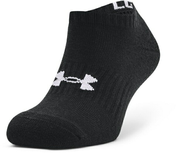 アンダーアーマー｜UNDER ARMOUR 男女兼用 UAコア ノーショー ソックス 3足セット UA COTTON NO SHOW SOCKS 3P Black×Black 1363241 ユニセックス /MDサイズ：25-27cm