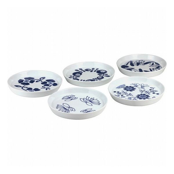 青白磁 風景画 陶器皿 茶碗　5客セット 楽天市場】西日本陶器 藍絵変り 5寸皿揃 952435 | 価格比較 - 商品価格ナビ
