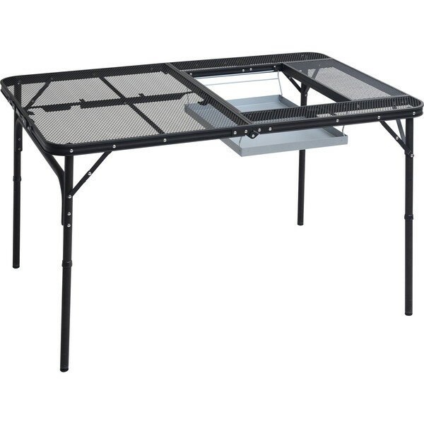 山善(YAMAZEN) キャンパーズコレクション BBQタフライトテーブル(幅122奥行81) TLT-1280B(MBK)