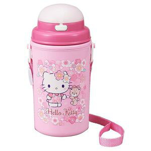 OSK 水筒・マグボトル 450ml ハローキティさくら No.3 ストロー付き水筒 保冷タイプ 日本製 SC-450S