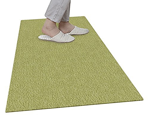 サンコー キッチンマット ずれない 台所マット ロング 60×120cm グリーン カーペットタイプ おくだけ吸着 KL-40