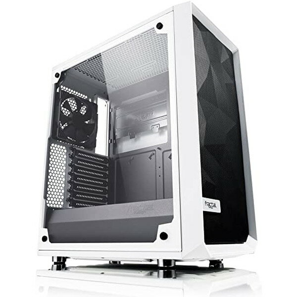 Fractal Design｜フラクタルデザイン ミドルタワー型PCケース 強化ガラス クリア Meshify C White Tempered Glass TGシリーズ FD-CA-MESH-C-WT-TGC