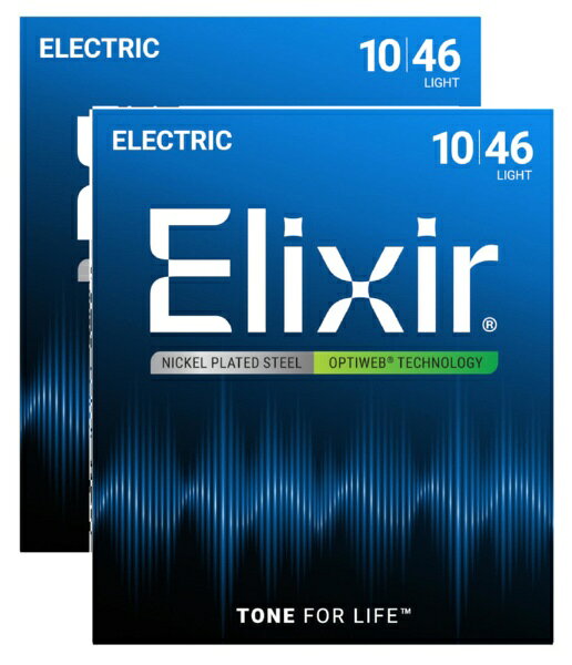Electric Nickel Plated Steel with OPTIWEB Coating 2SET PACK #19052 Light/10-46 ELIXIR