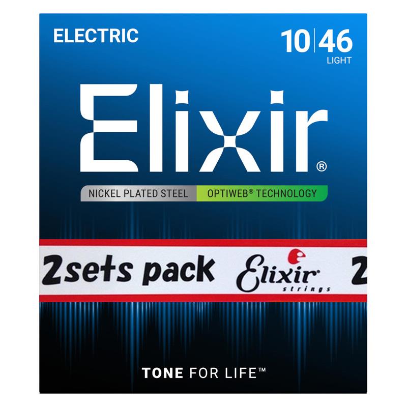 Elixir エリクサー エレキギター弦 OPTIWEB Light .010-.046 #19052 2個セット .