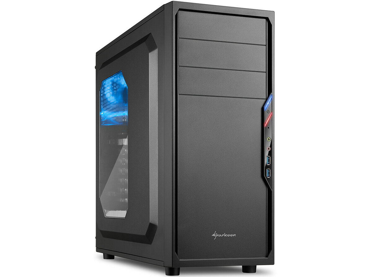 ディラック ATX/MicroATX対応ミドルタワーPCケース VS4-Wシリーズ ブラックカラー/アクリルウィンドウサイドパネル仕様 SHA-VS4-WBK