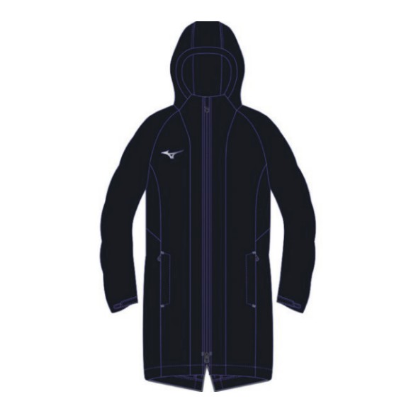 楽天市場】美津濃 MIZUNO ブレスサーモ中綿ミドル丈コート ブラック