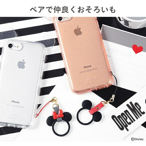 HAMEE ディズニーキャラクター/リングストラップ ミニーマウス/ブラック 19-855614