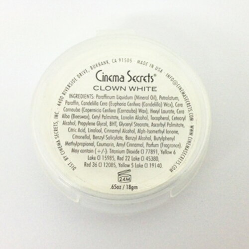 クリームメイクアップ クラウンホワイト cream makeup, clown white, 1.75oz/  cc502 白塗り,