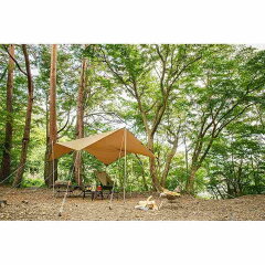 小川キャンパル システムタープレクタ サンドベージュ×ダークブラウン 350×295cm #3338-80 System Tarp Recta OGAWA CAMPAL