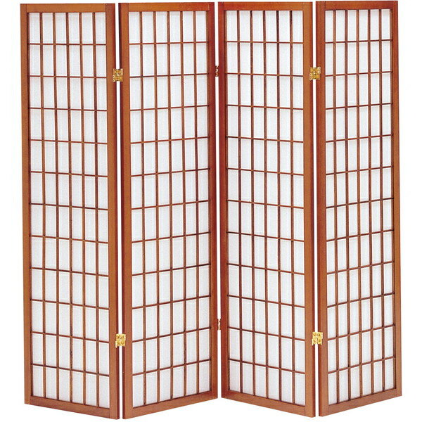 KOEKI 弘益 和風衝立  ブラウン JP-和風衝立4連ひかり
