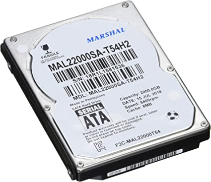 MARSHAL MAL22000SA-T54H2 2TB SATA 2.5型内蔵ハードディスク 15mm厚