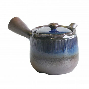 マルヨシ陶器 萬古焼 急須 2号 はなはな 青 丸アミ G7215 1215472