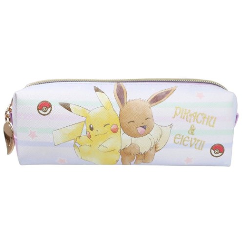 ペンケース スクエア ポーチ ピカチュウ＆イーブイ Melty Stripes ポケットモンスター ポケモン マルヨシ 筆箱 爆買