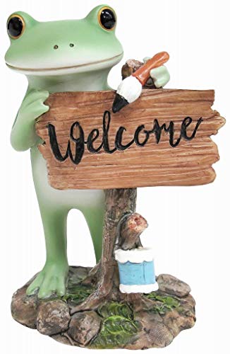 drawerplus/Copeau コポー ウェルカムボードとカエル/72265 07 ガーデニング・園芸用品 ガーデニング雑貨・オーナメント 置物・オーナメント