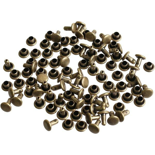 NBK /両面カシメ 特小サイズ アンティークゴールド/F3-133-50 10 手芸用品 持ち手・金具 カシメハンドメイド材料 クラフト素材