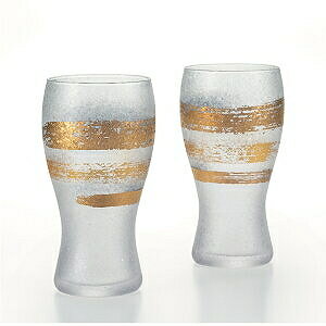 石塚硝子 プレミアムニッポンテイスト 金一文字ビアグラスペアセット S-6294