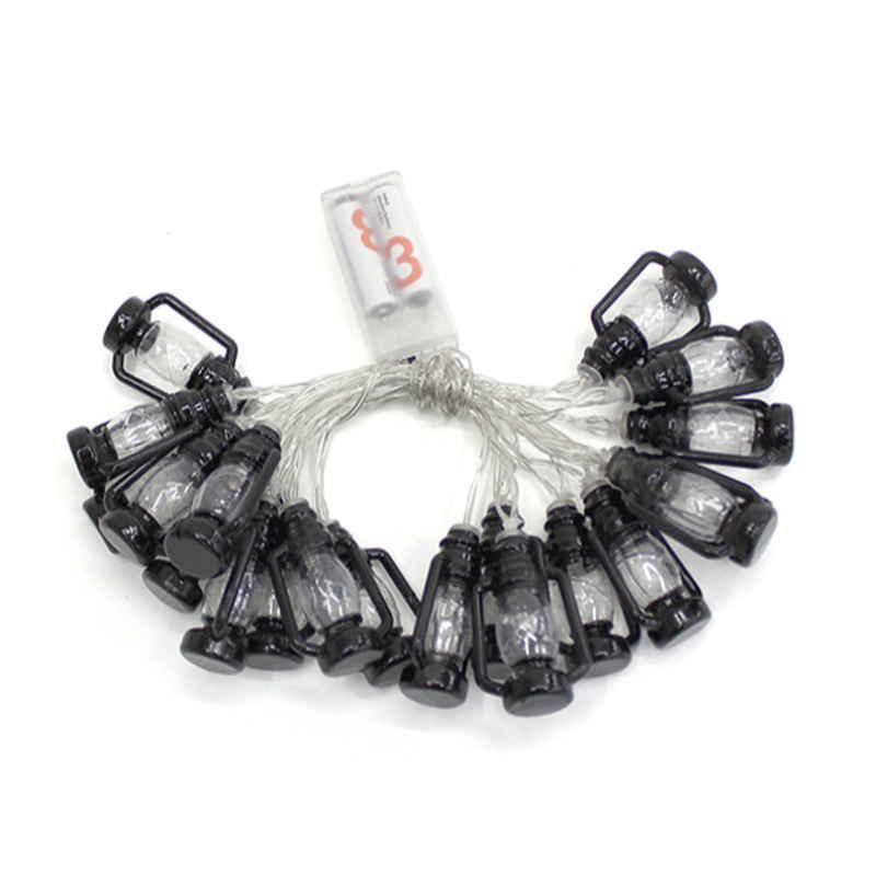 MERCURY マーキュリー LEDストリングライト ランタン20P 単三電池式 約350cm ブラック DE046093