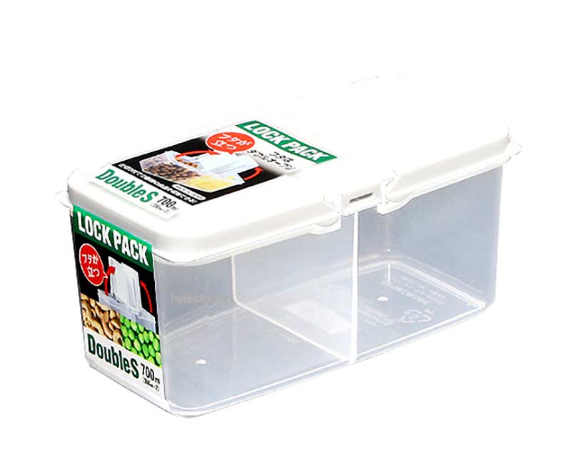 保存容器 ロックパックダブル Sサイズ 容量700ml 350ml×2 100均一 100均