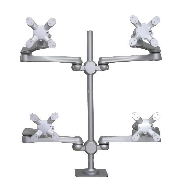 ウィンテクノ 水平多関節クランプ固定4画面アーム 銀 LA-517-4Q