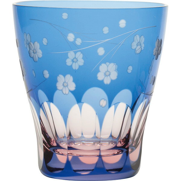 江戸切子 彩鳳 桜文様 ミニオールド1客 M－8564－BP