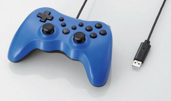 ELECOM 12ボタンUSBゲームパッド 振動あり ブルー JC-U3712FBU